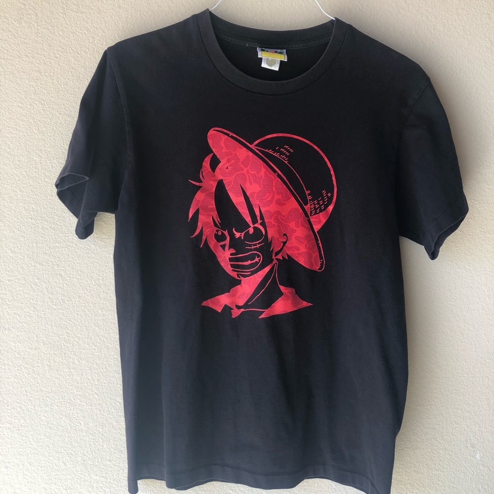 Bape x luffy one piece anime men shirt rare